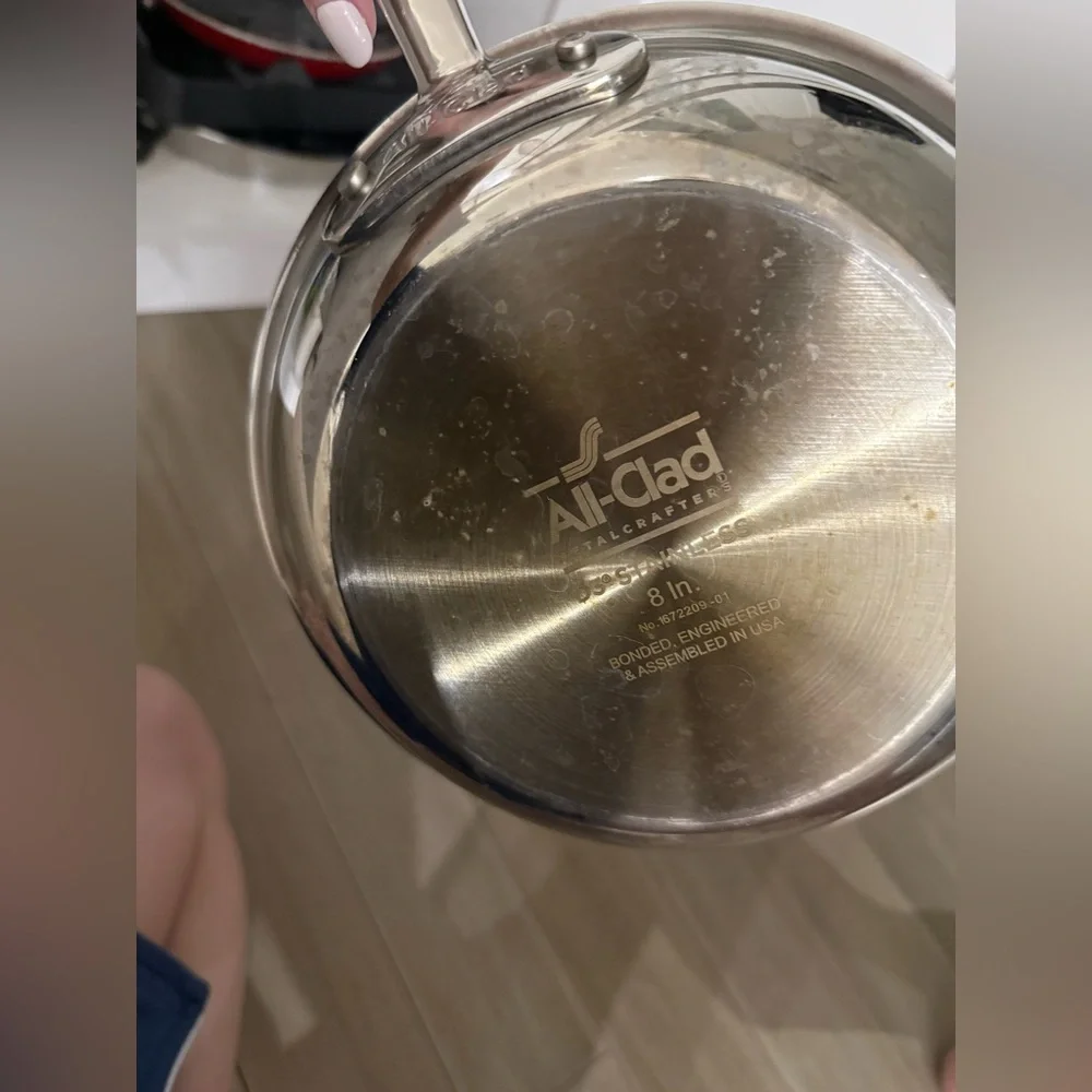 All-Clad Stainless Steel 8 in and 12 in Fry Pan - Silver nonstick